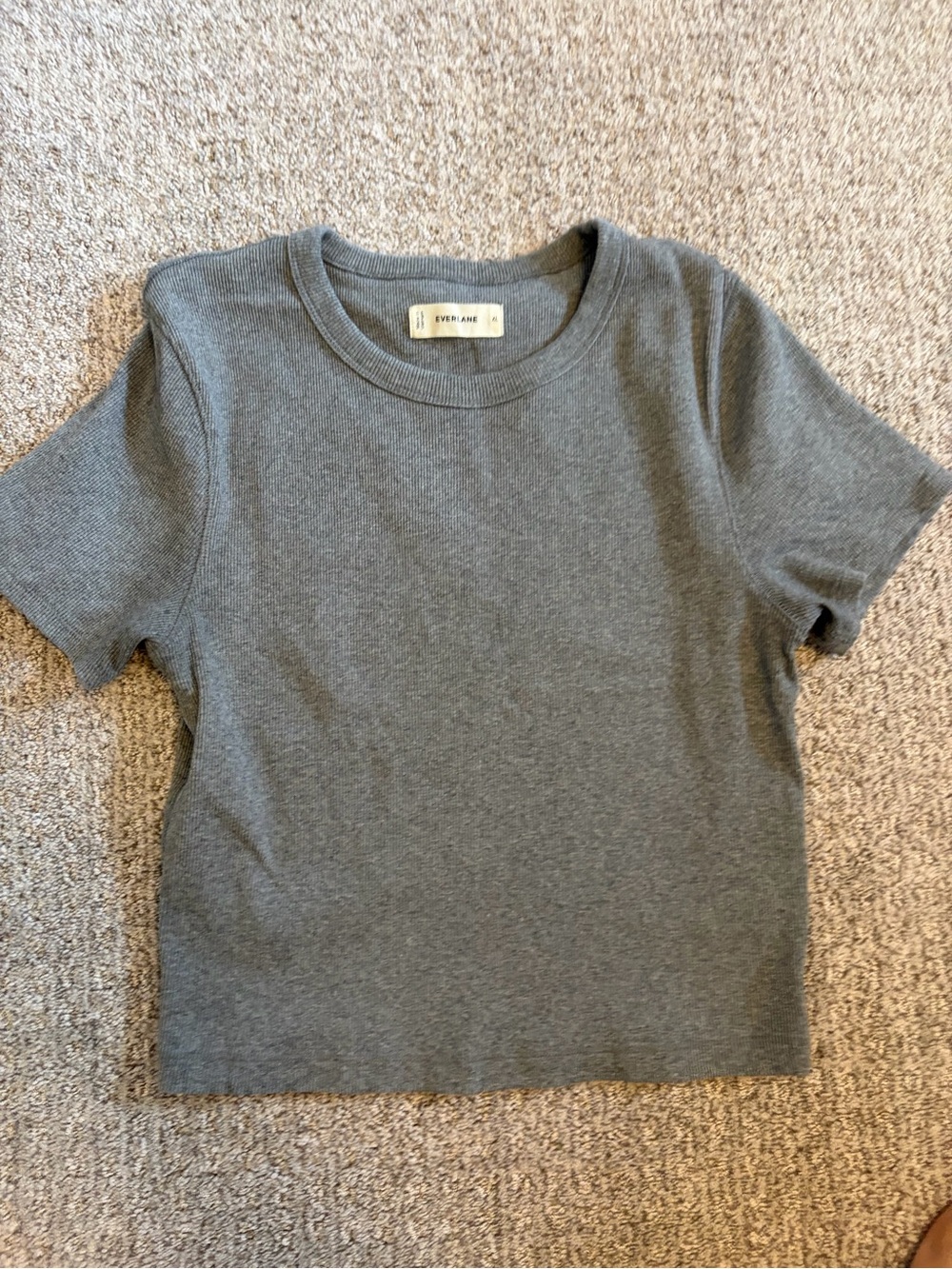 Everlane Women's Crop Crew Tee — Heather Gray